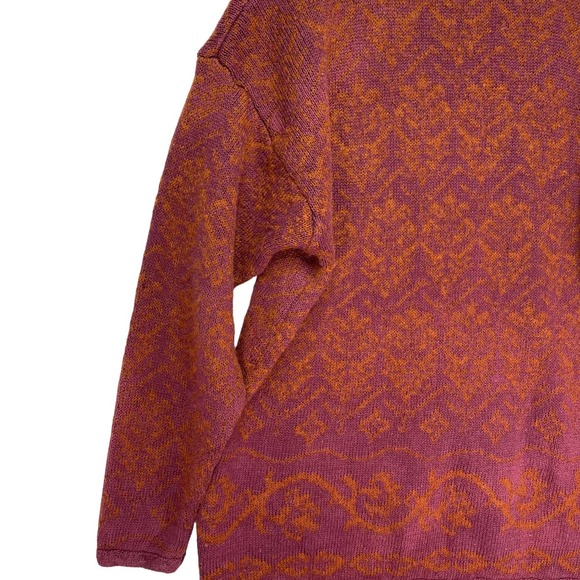 Nipon Studio Women's Vintage Sweater Embroidered Fringe Wool Cotton Red XL - Picture 16 of 16